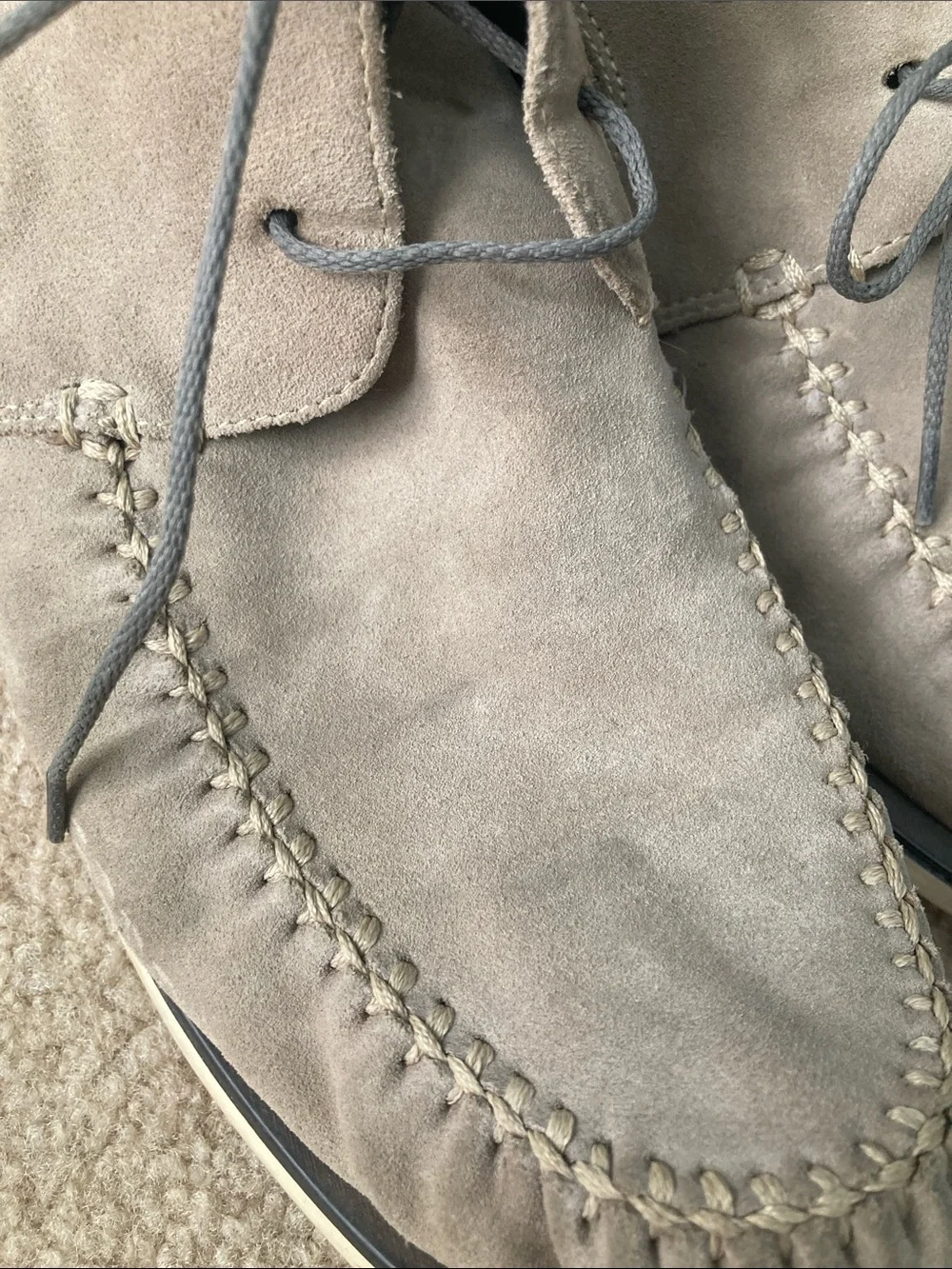 John Varvatos Taupe Suede Chukka Boots